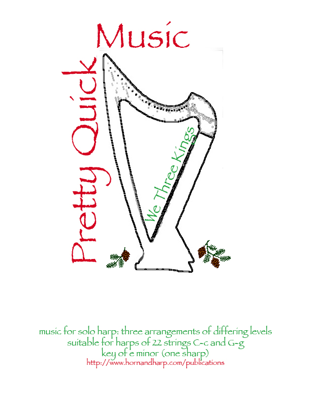 harp solo sheet music: We Three Kings lever harp or pedal harp