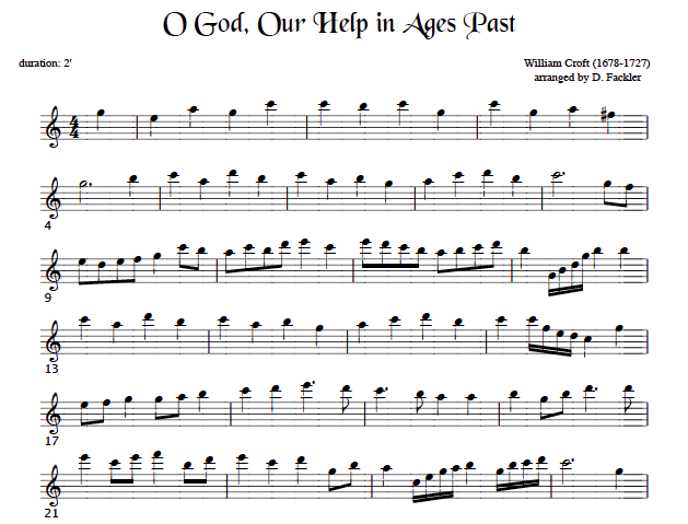 O God, Our Help in Ages Past - harp, violin and cello