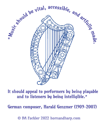 why harp music is notated differently than piano music 