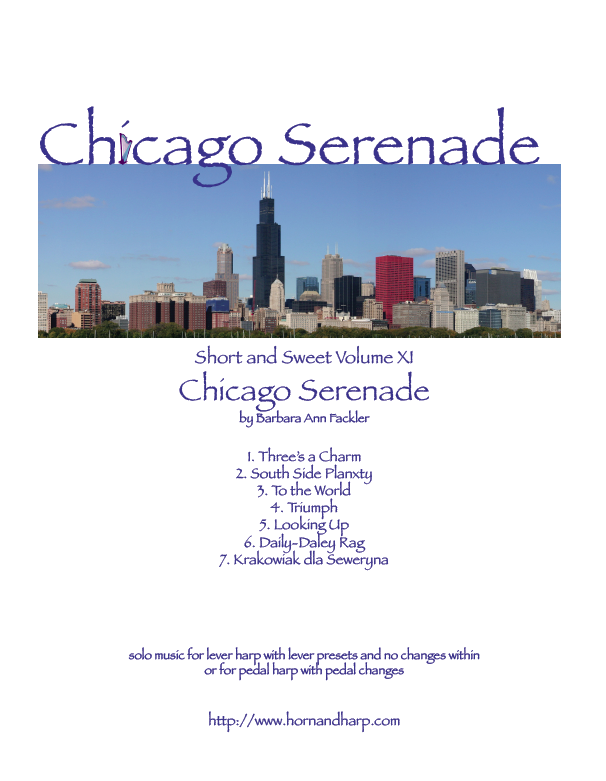 sheet music for lever harp Chicago Serenade 