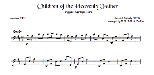 Children of the Heavenly Father - lever harp solo