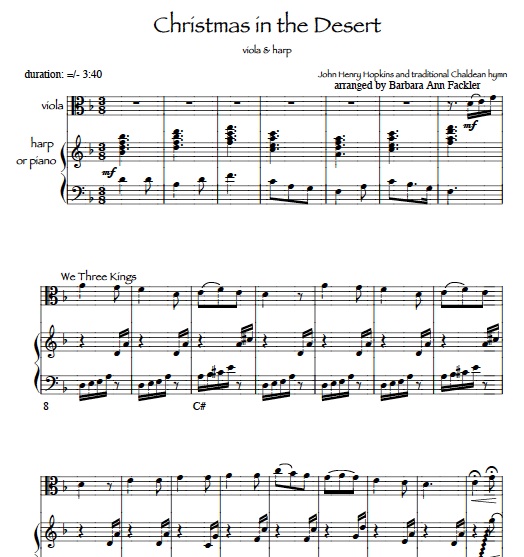 viola and harp Christmas music
