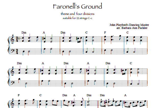 Faronell's Ground sheet music lever harp