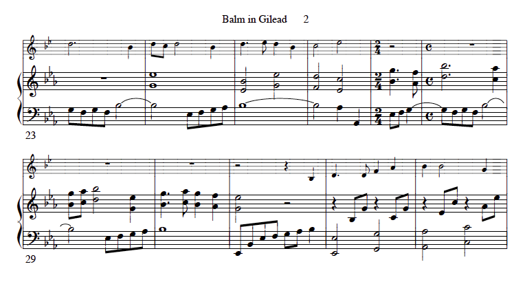 There is a Balm in Gilead, horn and harp solo sheet music