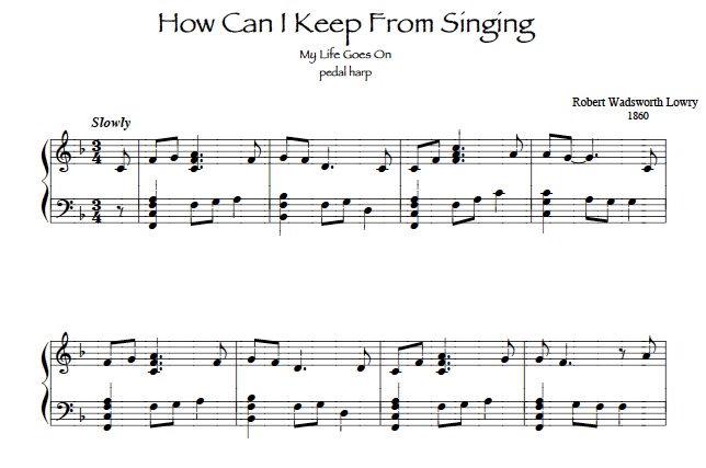 How Can I Keep From Singing harp solo