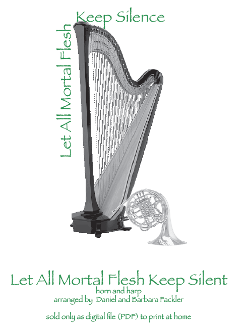 Let All Mortal Flesh sheet music~  French horn and harp
