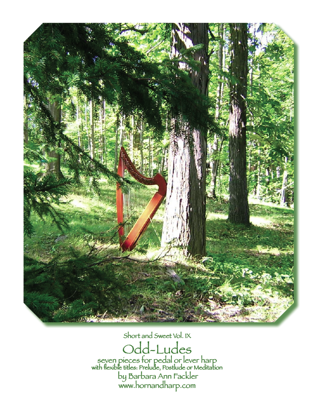 solo lever harp sheet music  Odd-Ludes by Barbara Ann Fackler