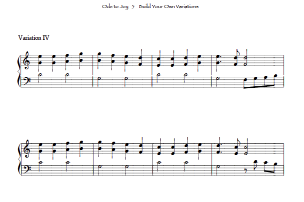 Ode to Joy for small lever free harp solo sheet music