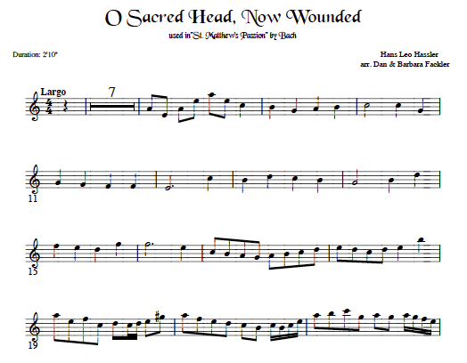 O Sacred Head, Now Wounded ~ flute, harp and cello