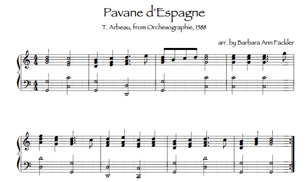 Pavane d'Espagne for harp solo