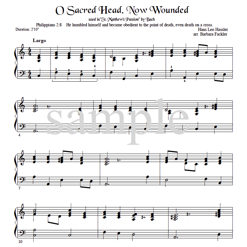O Sacred Head, Now Wounded ~ violin, harp and cello