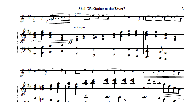 horn and harp duet - Shall We Gather at the River ~ sheet music