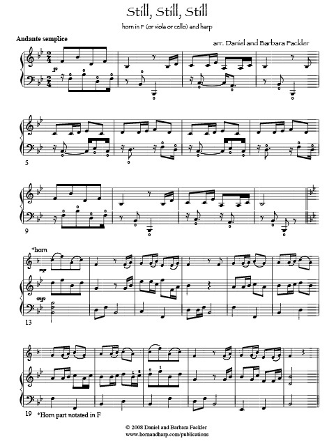 French horn sheet music - Still, Still, Still ~ German Christmas Carol ~ sheet music