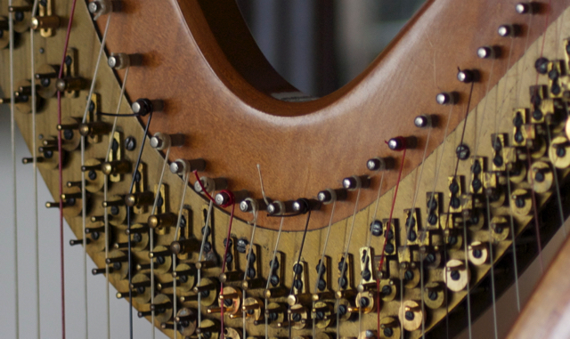 changing strings on a harp: trim the ends neatly