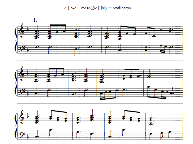 Take Time to be Holy, harp solo ~ solo lever harp music for church
