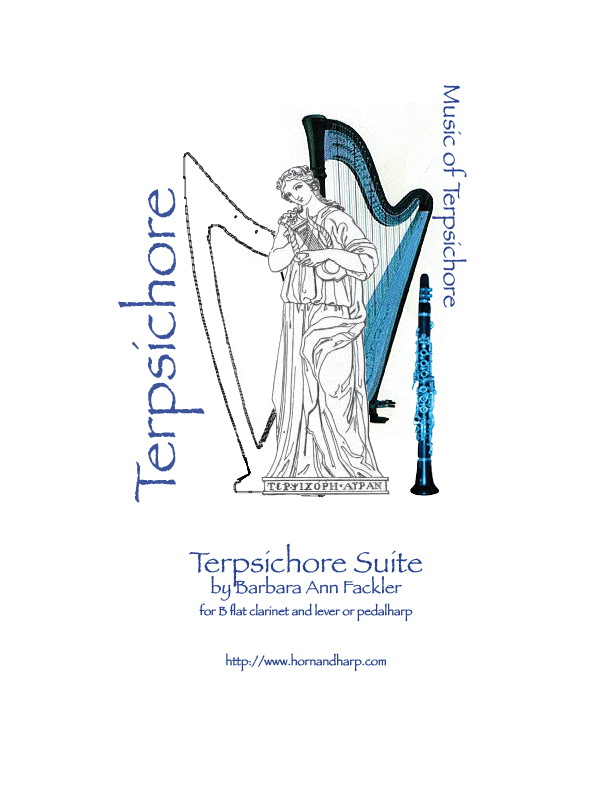 renaissance dance music for solo clarinet with harp accompaniment ~ intermediate sheet music