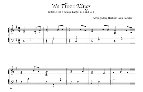 beginning harp solo We Three Kings for Christmas music 