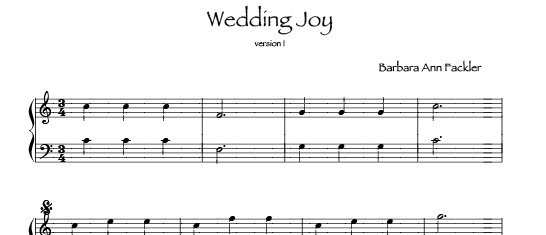 Wedding Joy from small lever free harp solo sheet music