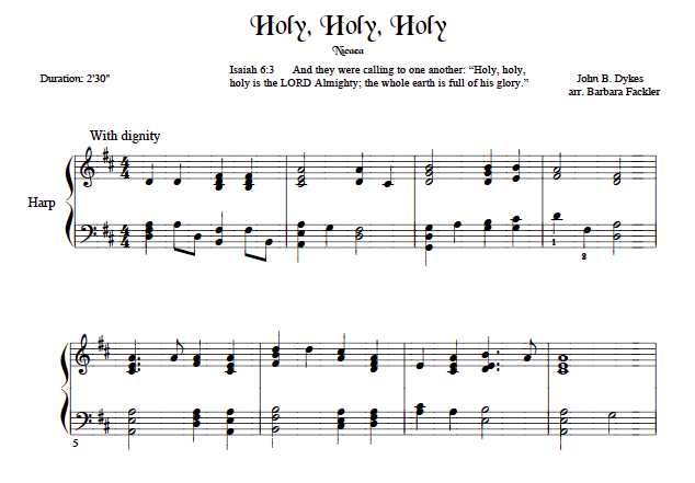 Holy, Holy, Holy ~ harp solo
