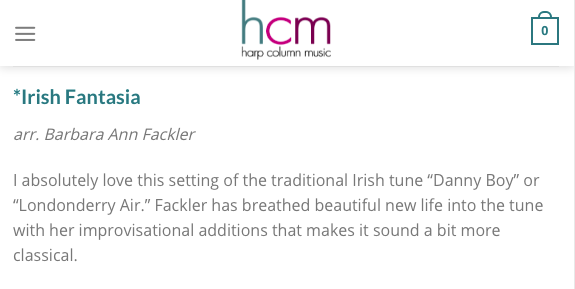 Irish Fantastia ~ harp solo