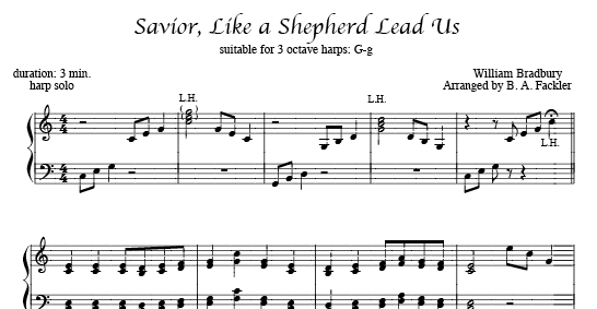hymns for lever harp: beginning harp solo Savior Like a Shepherd Lead Us