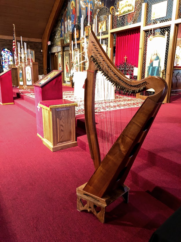 wedding ceremony at St. Thomas Orthodox Church, Fairlawn, Ohio - Celtic harp music